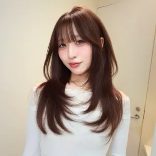 セミロング カラー 🎀𝑆𝐴𝑅𝐴 /レイヤーカット🎀のヘアスタイル