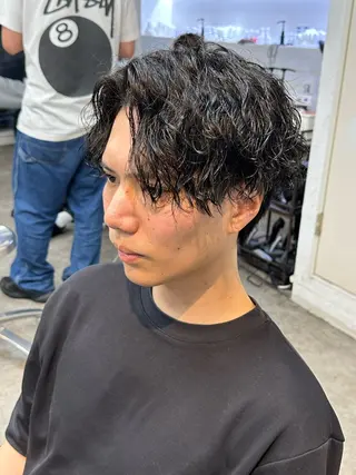 パーマ メンズ fifth/原宿/ カットモデル/カズのヘアスタイル