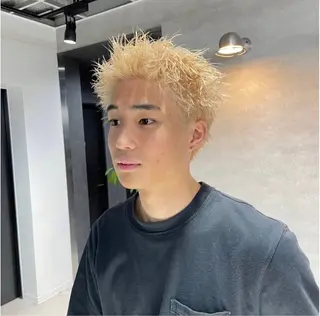 ショート カラー パーマ メンズ 🔥メンズ 特化🔥菊水皐暉🔥のヘアスタイル