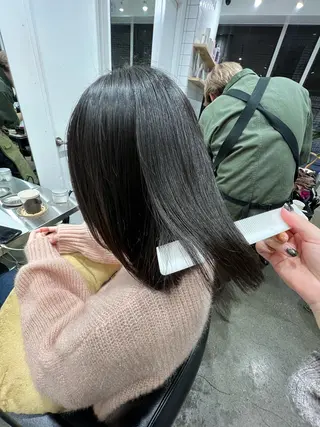 ミディアム パーマ ✨髪質改善矯正× ブリーチ✨YU-KIのヘアスタイル