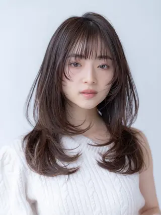 セミロング カラー 渋谷/韓国レイヤー 艶カラー特化マサキのヘアスタイル