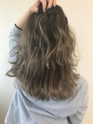 セミロング カラー パーマ ヘアアレンジ メンズ キッズ ネイル マツエク・マツパ Lien 深井店のヘアスタイル