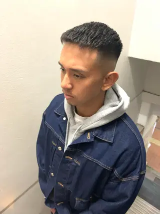 ショート パーマ メンズ 田中 千恩のヘアスタイル