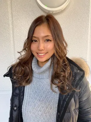 ロング カラー パーマ メンズ縮毛矯正 細谷碧海のヘアスタイル