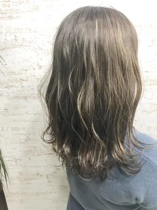 セミロング カラー 透明感カラー/韓国 ブリーチ/古橋のヘアスタイル