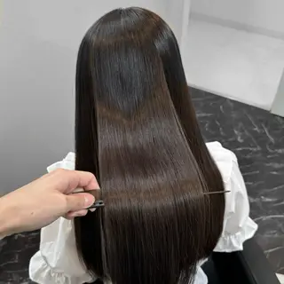 ロング パーマ 髪質改善Ⅰ透明感 艶カラーⅠたつやのヘアスタイル