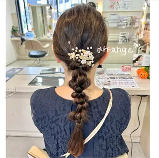 ヘアアレンジ 暖色カラー🪷 オタク美容師🎶のヘアスタイル