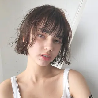 ショート カラー パーマ ヘアアレンジ ITbyALBUM 中野店のヘアスタイル