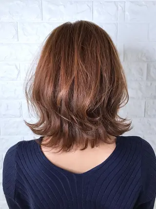 ミディアム カラー 髪質改善縮毛矯正 美容師✂️山崎竜二のヘアスタイル
