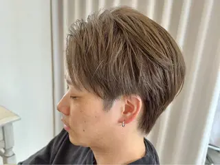 ショート センターパート 韓国ヘア・綾也のヘアスタイル