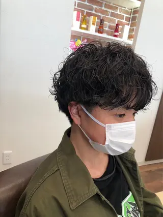 ショート カラー パーマ メンズ TELA HAIR 大輪のヘアスタイル