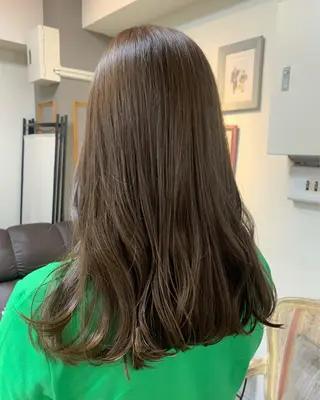 セミロング カラー まろやか透明感カラー ♡MANAのヘアスタイル