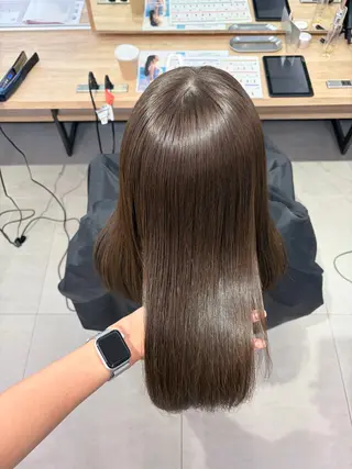 セミロング カラー 縮毛/くすみカラー Mariamu🌼のヘアスタイル
