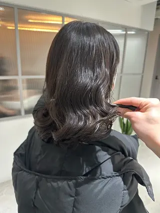 ミディアム パーマ 髪質改善 縮毛矯正/ レイヤー/銀座/本木のヘアスタイル