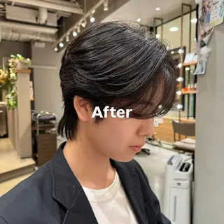 ミディアム パーマ メンズ unopulir 景山 凌のヘアスタイル