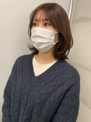 ミディアム カラー 透明感カラー✂︎ /縮毛矯正/YUKAのヘアスタイル