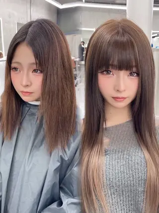 セミロング モリシタ チョウのヘアスタイル