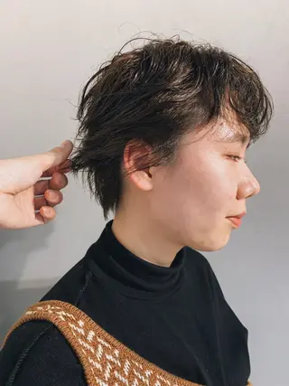 ショート カラー パーマ ボブパーマコテ巻き風 パーマNo1深江秀平のヘアスタイル
