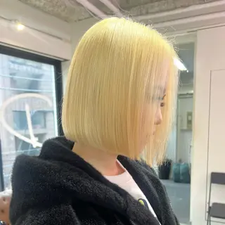 ショート カラー パーマ ヘアアレンジ メンズ 🧨ブリーチー×ボブ レイヤー💎じゅえるのヘアスタイル