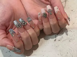 ネイル 韓国/ワンホン/長さ 出しつけ放題🎀のネイルデザイン