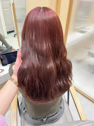 セミロング カラー ヘアアレンジ 暖色韓国ヘア🩷 Yuukaのヘアスタイル