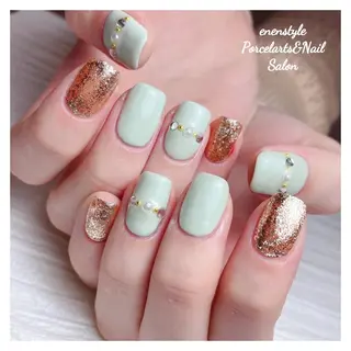 ミディアム ネイル 🐾enen style 🐾のネイルデザイン