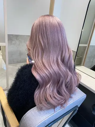 セミロング カラー ブリーチ 透明感HIDEのヘアスタイル