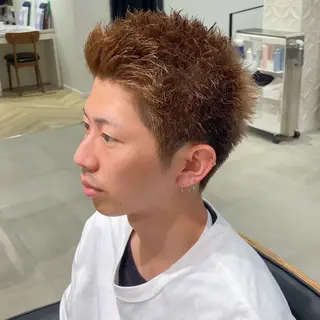 ショート カラー パーマ ヘアアレンジ メンズ 山根 賢樹のヘアスタイル