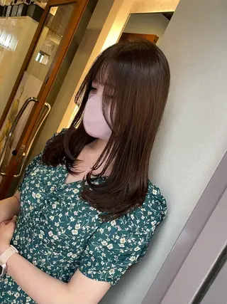 セミロング カラー 吉良祐樹 艶カラー／縮毛矯正のヘアスタイル