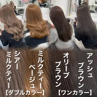 ロング カラー ラベンダー💜 グレージュ🩶のヘアスタイル