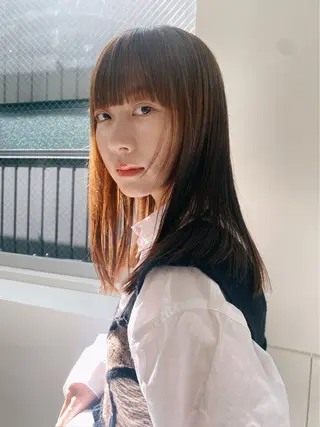 セミロング ダブル透明感カラー/ ロングカット/Rioのヘアスタイル