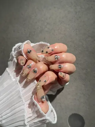 ネイル I-nailロング /ワンホン/キラキラのネイルデザイン