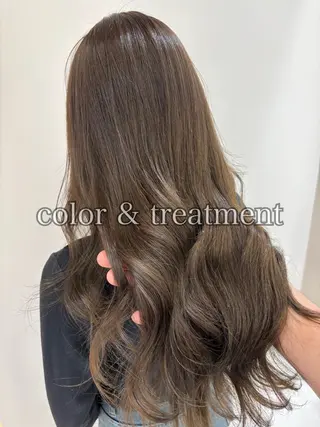 セミロング カラー 【ブリーチ矯正◎】 【髪質改善矯正】のヘアスタイル