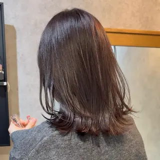ミディアム レイヤーカット/ ハイライト　千咲季のヘアスタイル