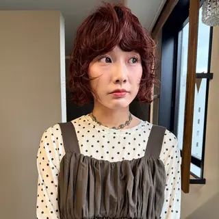 ミディアム パーマ パーマ/透明感カラー 元町🌱takutoのヘアスタイル