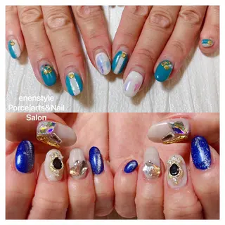 ミディアム ネイル 🐾enen style 🐾のネイルデザイン
