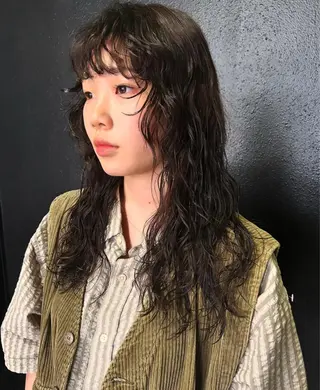 ロング パーマ jyui/原宿 ハイトーン/デザインのヘアスタイル
