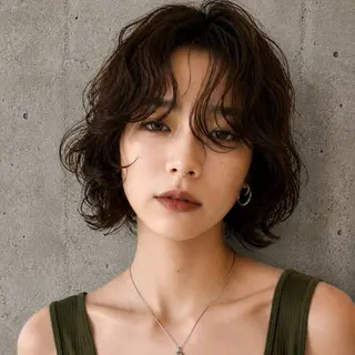 ショート パーマ おしゃれなボブ/ パーマ推し/難波のヘアスタイル