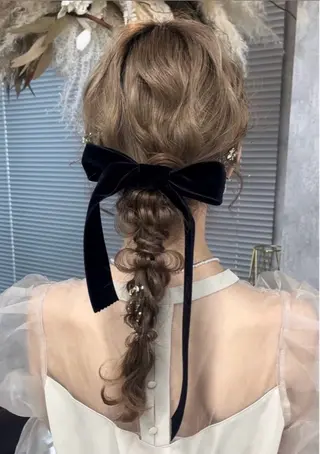 セミロング ヘアアレンジ ハイトーン/レイヤー 🦋🥀Shuriのヘアスタイル