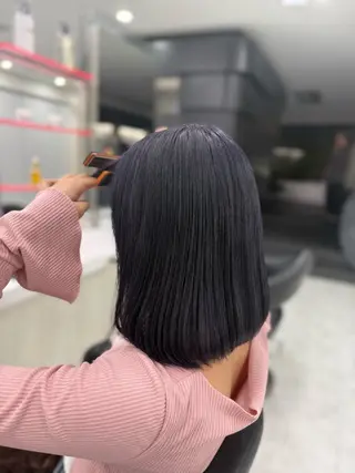 ミディアム カラー ラベンダー💜 グレージュ🩶のヘアスタイル