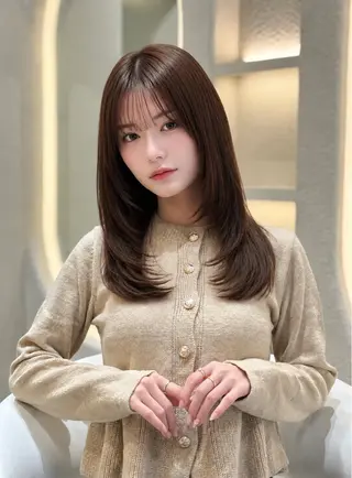 ミディアム 🦋韓国風レイヤー/ 艶髪矯正🦋凛太郎のヘアスタイル