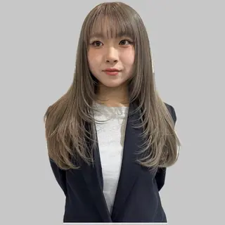 ロング カラー 押川 未羽のヘアスタイル