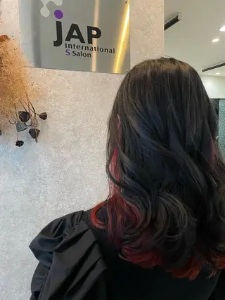 ロング カラー たなか りなのヘアスタイル