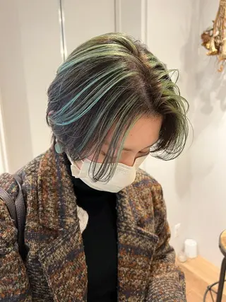 ショート カラー ヘアアレンジ WATARU🔥／ 外国人風ハイライトのヘアスタイル