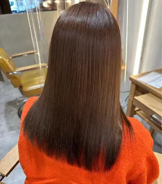 ロング 韓国風レイヤー× くびれヘア艶髪のヘアスタイル