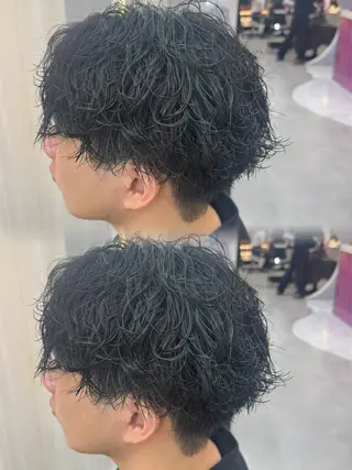 ミディアム パーマ メンズ 【メンズ特化】池袋 韓国スタイル飯塚のヘアスタイル