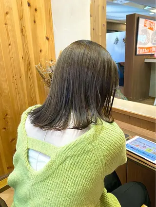 ミディアム カラー パーマ ヘアアレンジ ハル🌸柔色/ ブリーチなし/艶髪のヘアスタイル