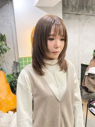 ミディアム カラー 住田悠紗/ カットモデル募集中のヘアスタイル