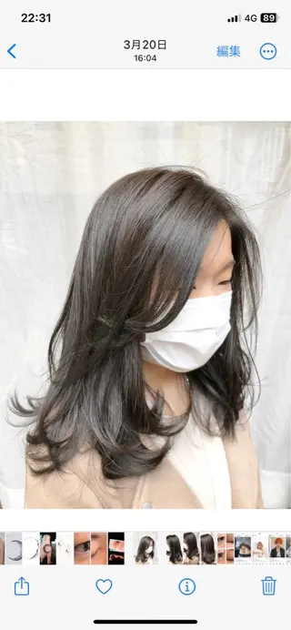 ミディアム カラー ashuley YUKIのヘアスタイル
