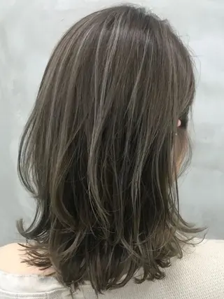 ロング 髪質改善＆白髪ぼかし カラー♡店長みやけ♡のヘアスタイル